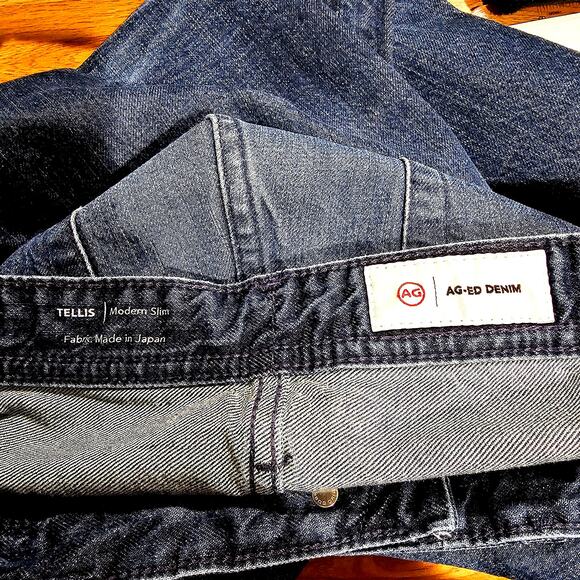 AG-ED Denim Tellis Modern Slim Jeans – Dark Wash, Straight Leg, Men's 34x31 - Picture 10 of 10